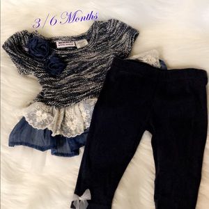 Navy Infant Matching Set, Size 3-6 Months